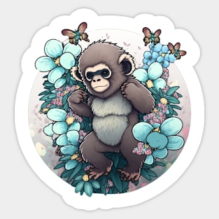 WaterColour Monkey illustration Sticker